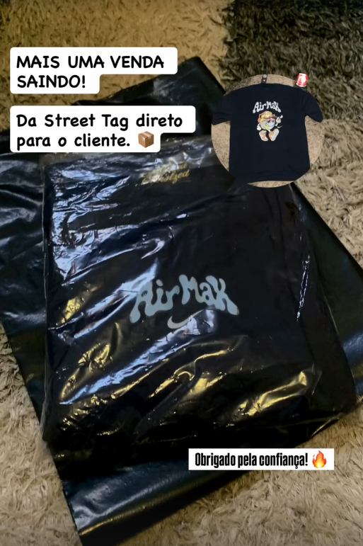 Pedido AirMax embalado saindo da StreetTag para o cliente